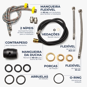 Torneira Monocomando com Ducha de Cozinha Inox (Fiji Grafite Fosca)