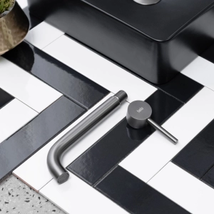 Torneira Monocomando de Parede para Banheiro Inox (Oka Grafite Fosca)