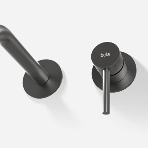 Torneira Monocomando de Parede para Banheiro Inox (Oka Grafite Fosca)