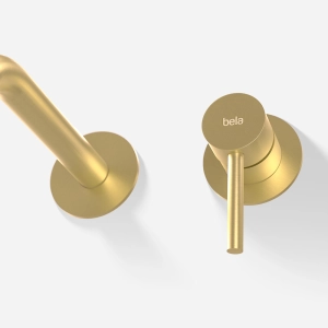 Torneira Monocomando de Parede para Banheiro Inox (Oka Ouro Fosca)