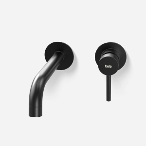 Torneira Monocomando de Parede para Banheiro Inox (Oka Preta Fosca)