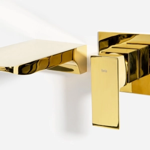 Torneira Monocomando de Parede para Banheiro (Yura Dourada)