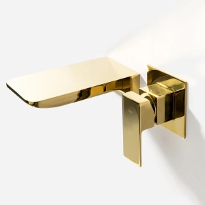 Torneira Monocomando de Parede para Banheiro (Yura Dourada)