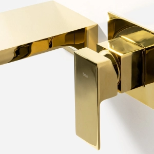 Torneira Monocomando de Parede para Banheiro (Yura Dourada)
