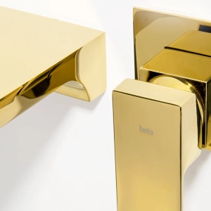 Torneira Monocomando de Parede para Banheiro (Yura Dourada)