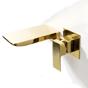 Torneira Monocomando de Parede para Banheiro (Yura Dourada) - Outlet