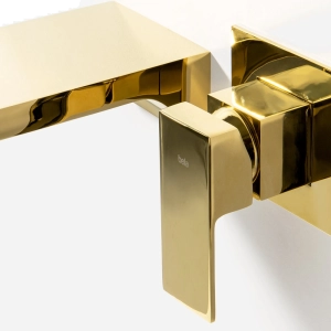 Torneira Monocomando de Parede para Banheiro (Yura Dourada) - Outlet