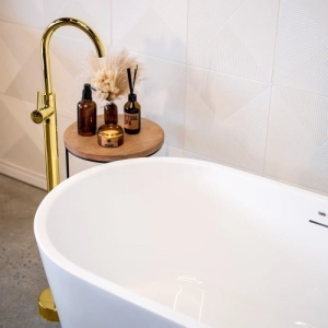 Torneira Monocomando de Piso para Banheira (Fiora Dourada)