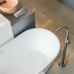 Torneira Monocomando de Piso para Banheira (Fiora Grafite Fosca)