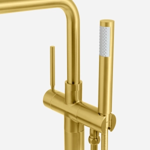 Torneira Monocomando de Piso para Banheira (Lena Dourada Fosca)