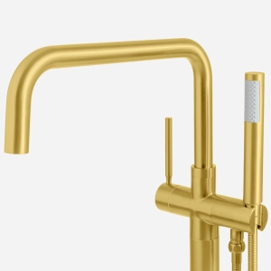 Torneira Monocomando de Piso para Banheira (Lena Dourada Fosca)