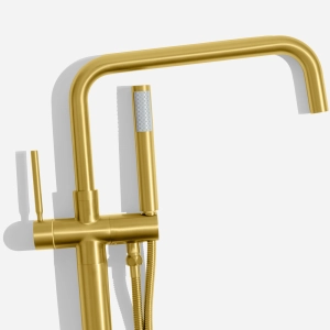 Torneira Monocomando de Piso para Banheira (Lena Dourada Fosca)