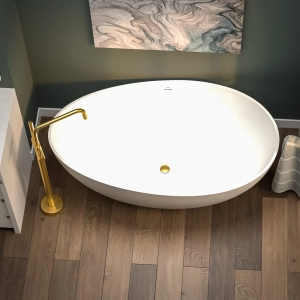 Torneira Monocomando de Piso para Banheira (Lena Dourada Fosca)