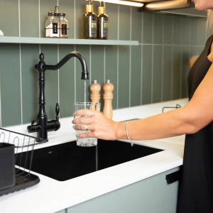 Torneira Monocomando Girat&oacute;ria de Filtro (Aran Preta Fosca)