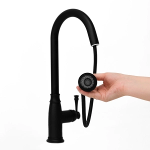 Torneira Monocomando Gourmet de Cozinha (Creta Preta Fosca)