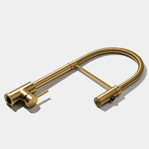 Torneira Monocomando Gourmet de Cozinha Inox (Capri Dourada Fosca)