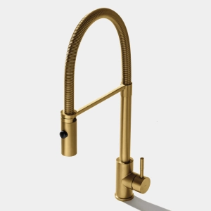 Torneira Monocomando Gourmet de Cozinha Inox (Capri Dourada Fosca)