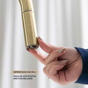 Torneira Monocomando Gourmet de Cozinha Inox (Maldivas Ouro Fosca)