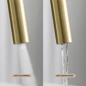 Produto Torneira Monocomando Gourmet de Cozinha Inox (Maldivas Dourada Fosca) - Outlet