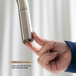 Torneira Monocomando Gourmet de Cozinha Inox (Maldivas Escovada)