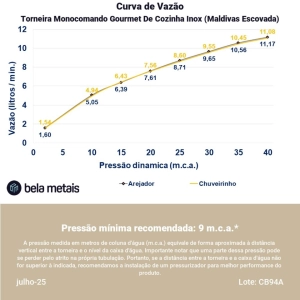 Torneira Monocomando Gourmet de Cozinha Inox (Maldivas Escovada)