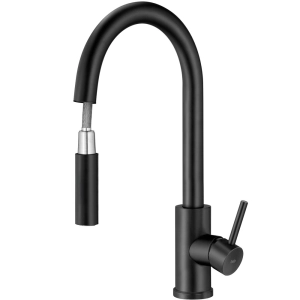 Torneira Monocomando Gourmet de Cozinha Inox (Maldivas Preta Fosca)