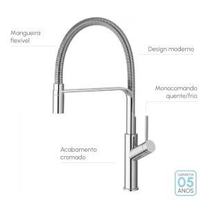 Torneira Monocomando Gourmet de Cozinha (Venice Cromada)