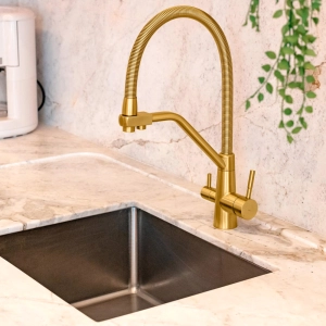 Torneira Monocomando Gourmet de Filtro (Nassau Dourada Fosca)