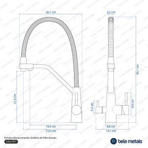 Torneira Monocomando Gourmet de Filtro (Nassau Grafite Fosca)