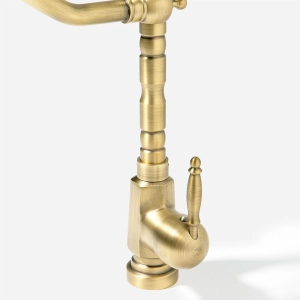 Torneira Monocomando Retrô Alta para Banheiro (Douro Dourada Fosca)