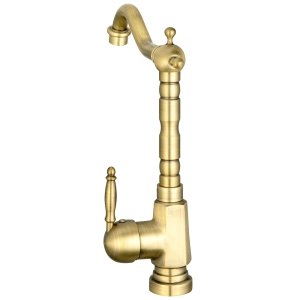Torneira Monocomando Retrô Alta para Banheiro (Douro Dourada Fosca)