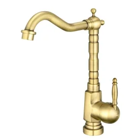 Torneira Monocomando Retrô Alta para Banheiro (Douro Dourada Fosca) - Outlet Produto Torneira Monocomando Retrô Alta para Banheiro (Douro Dourada Fosca) - Outlet