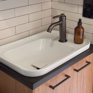 Torneira Monocomando Retrô Baixa para Banheiro (Morin Grafite Fosca)