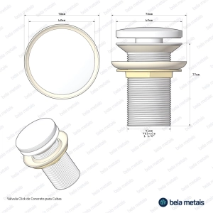 V&aacute;lvula Click de Concreto para Cubas (Granilite Polar)