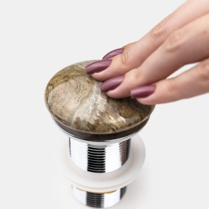 Válvula Click de Louça para Cubas (Mármore Ônix Marrom)