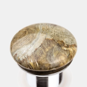 Válvula Click de Louça para Cubas (Mármore Ônix Marrom)