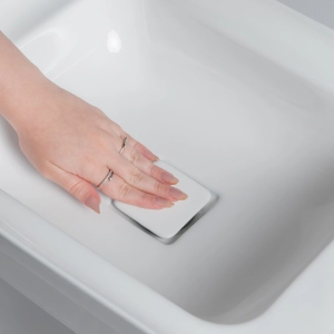 V&aacute;lvula Click Quadrada de Lou&ccedil;a para Cubas (Branca)