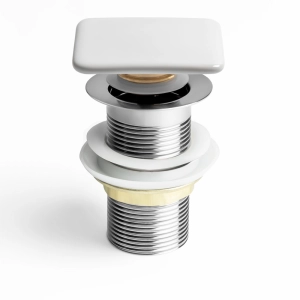 V&aacute;lvula Click Quadrada de Lou&ccedil;a para Cubas (Branca)