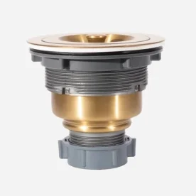 Produto Válvula Inox para Cuba Fazenda 4 1/2" Tampa e Cesto (Dourada Fosca) - Outlet