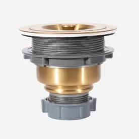 Produto Válvula Inox para Cuba Fazenda 4 1/2" Tampa e Cesto (Dourada Fosca) - Outlet